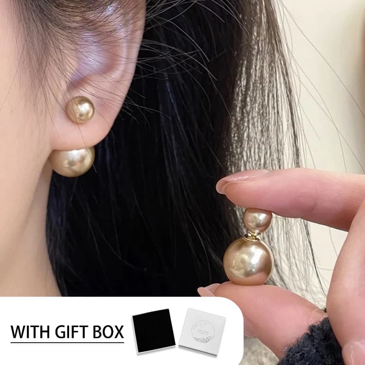 LENNIK Exquis clous de perles avant arrière, diamant incrusté en argent sterling 925, parfait pour l