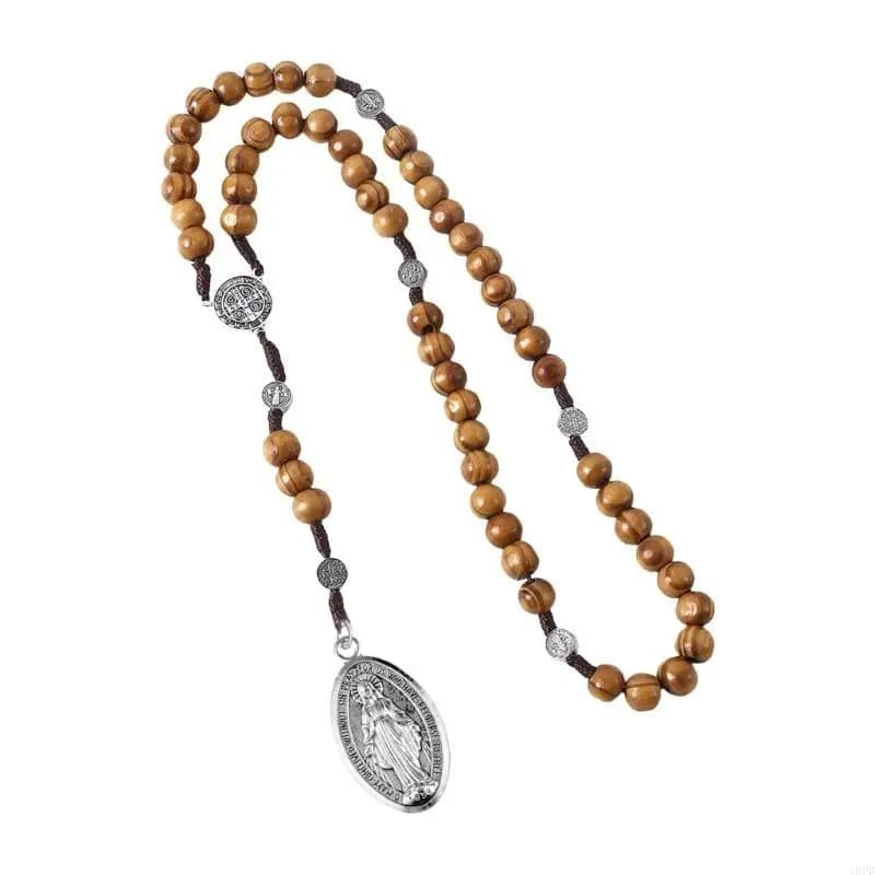 Collier chapelet chrétien avec pendentif crucifix pardon pour baptêmes