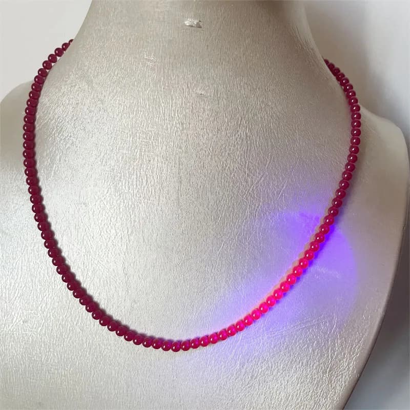 Collier rare en rubis rouge de 4MM, pierres précieuses naturelles, Bijoux pour dames, cadeau de fête