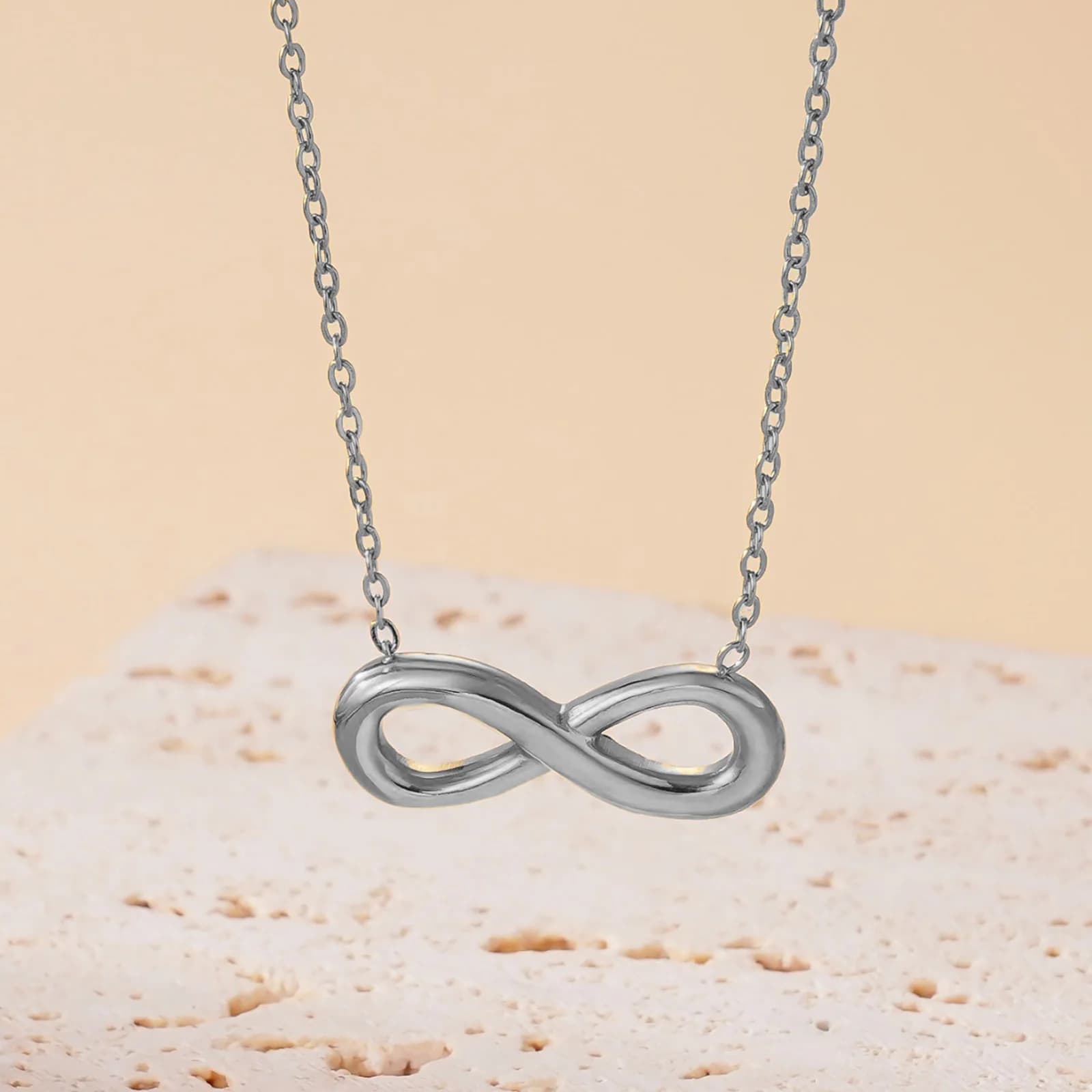 Collier avec pendentif symbole de l'infini pour femmes, hommes, couples, bijoux en acier inoxydable,