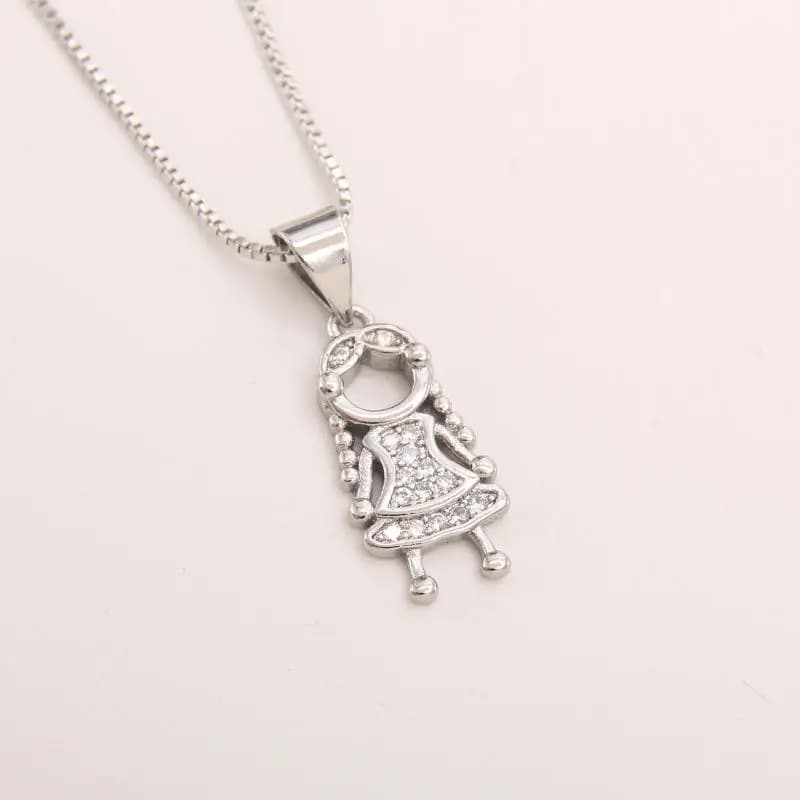Collier familial pour enfants de 1 à 3 ans, pendentif en forme de cœur avec pierre de naissance CZ,