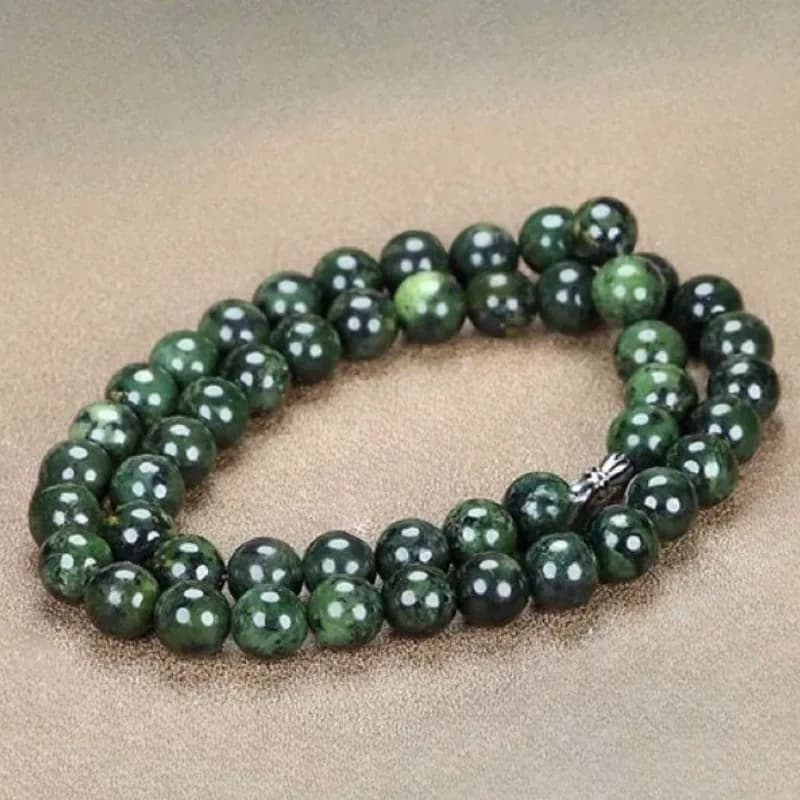 Collier en pierre de roi de médecine naturelle, perles rondes, bijoux classiques pour hommes et femm
