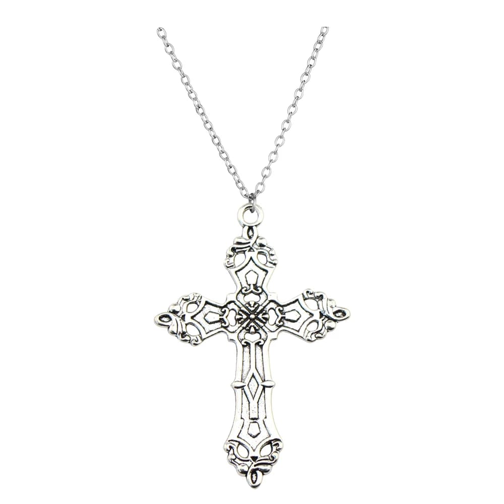 Collier gothique avec grande croix unisexe, style Y2K, pendentif croix irrégulière, colliers pour ho