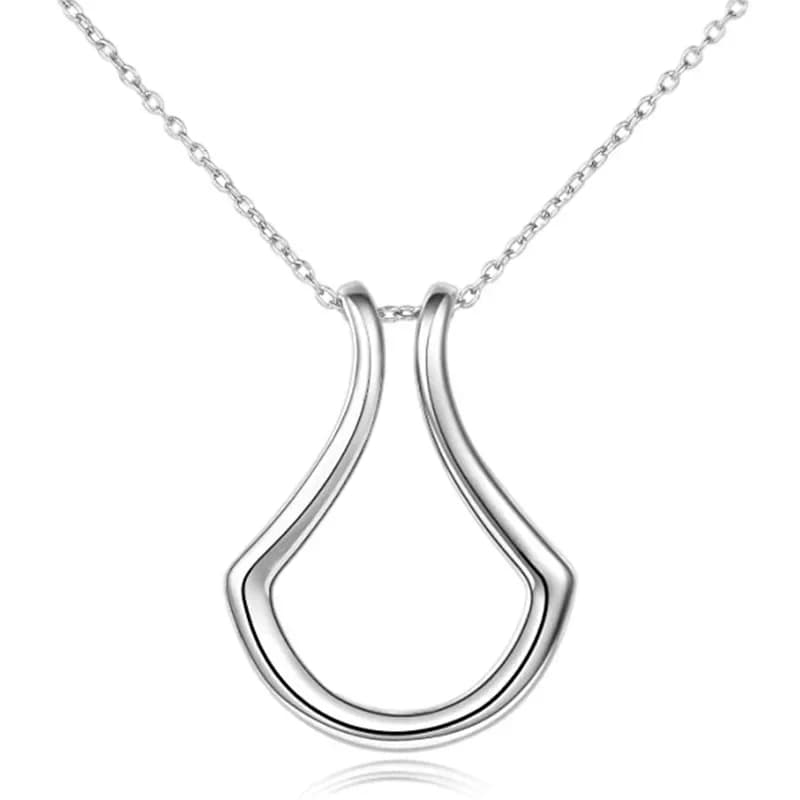 Collier porte-bague en acier titane plaqué or 18 carats, bague de fiançailles de mariage, colliers p