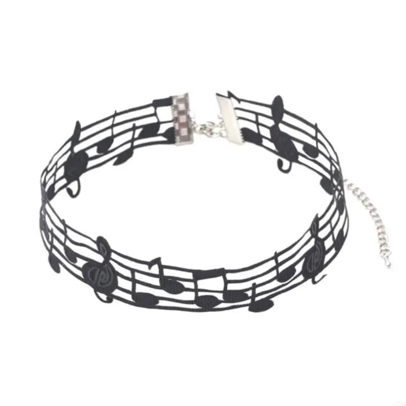Collier musique noire unique