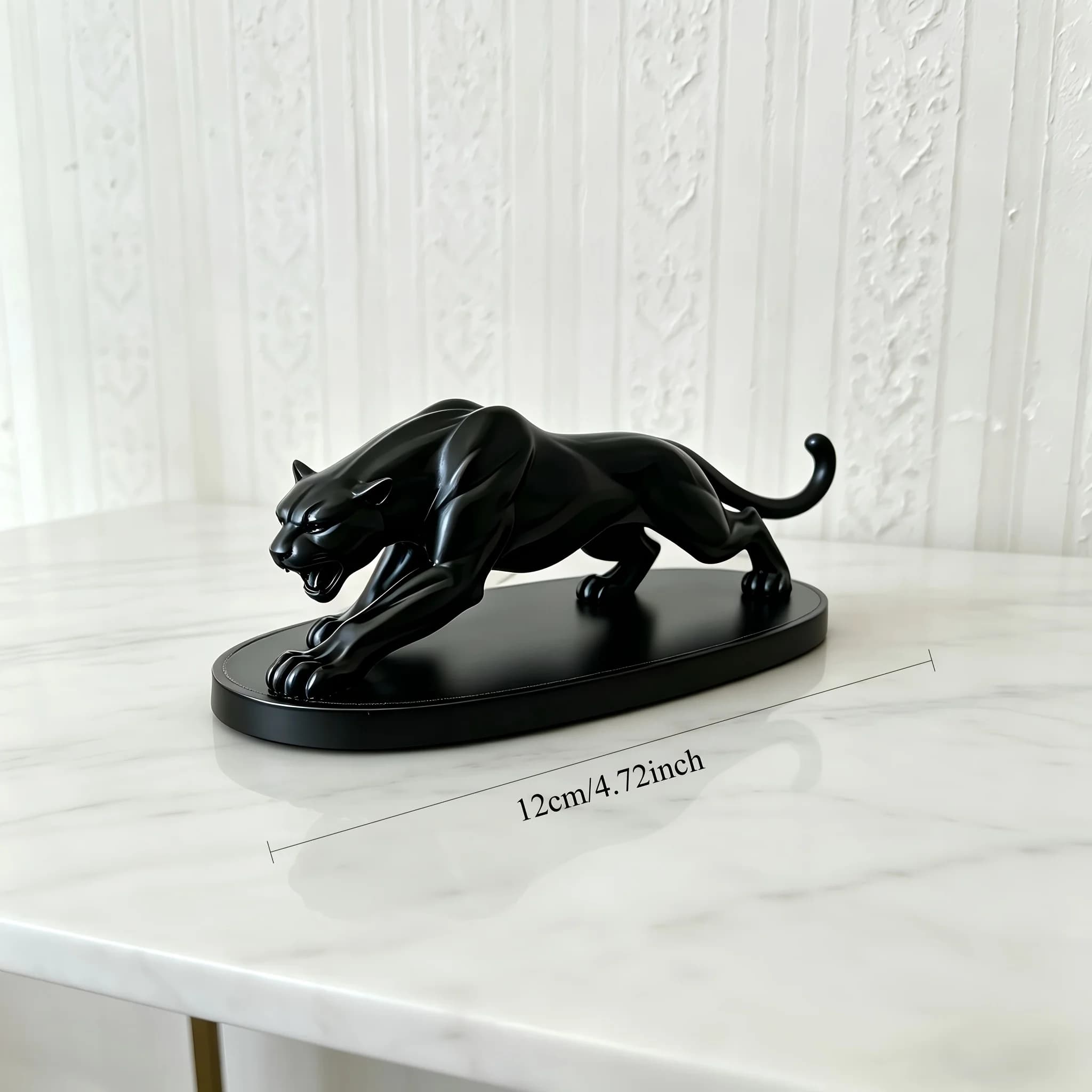 Figurine de panthère pour véhicule, statue d'animal moderne, sculpture élégante de faune sauvage pou