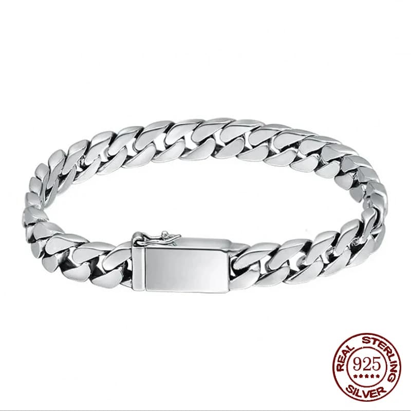 Collier en argent Sterling 100% S925, 7MM 8MM 10MM, chaînes Punk en argent 925, bijoux certifiés ori
