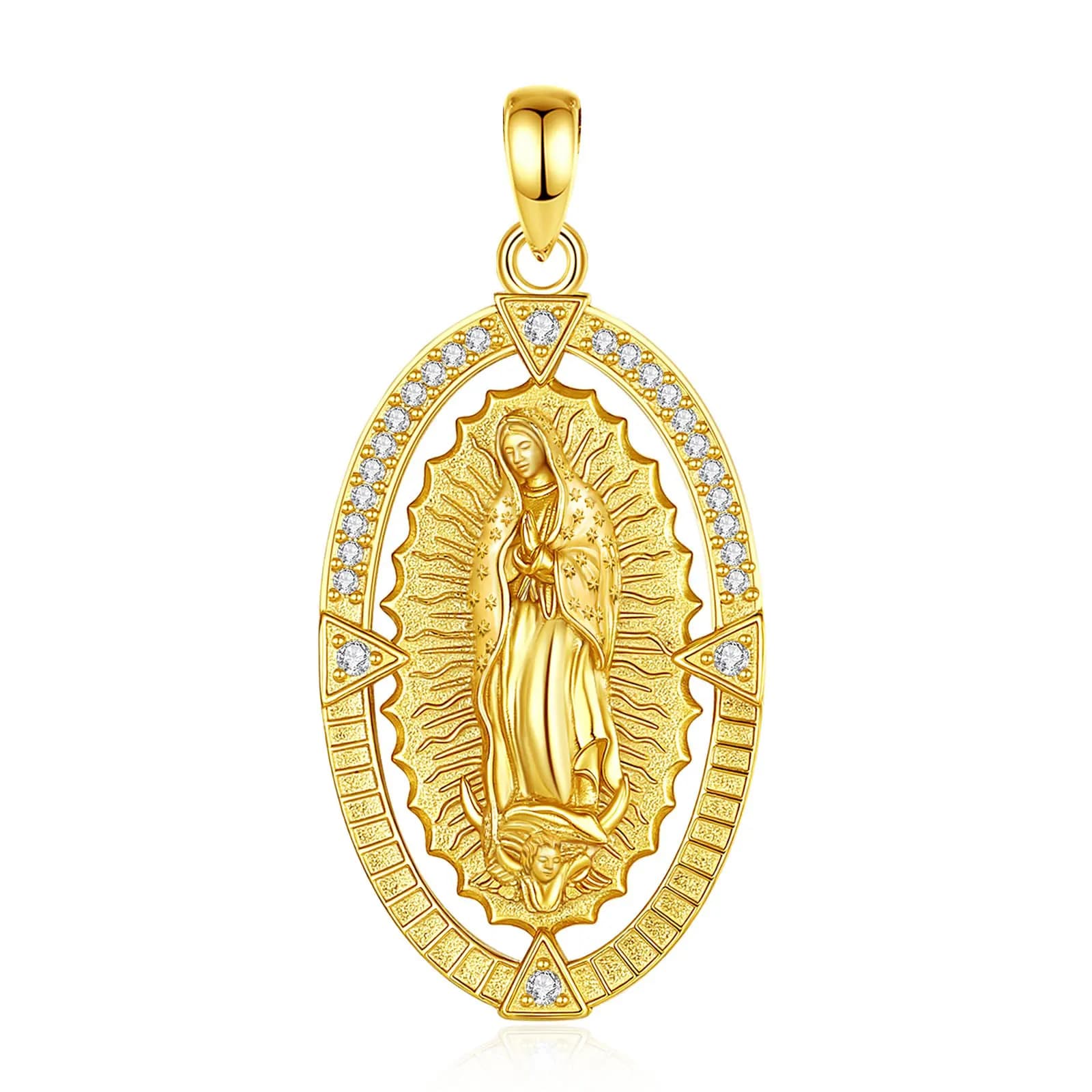 Eudora – collier Vierge Marie en argent Sterling 925, pendentif médaille de la mère de Dieu en Zirco