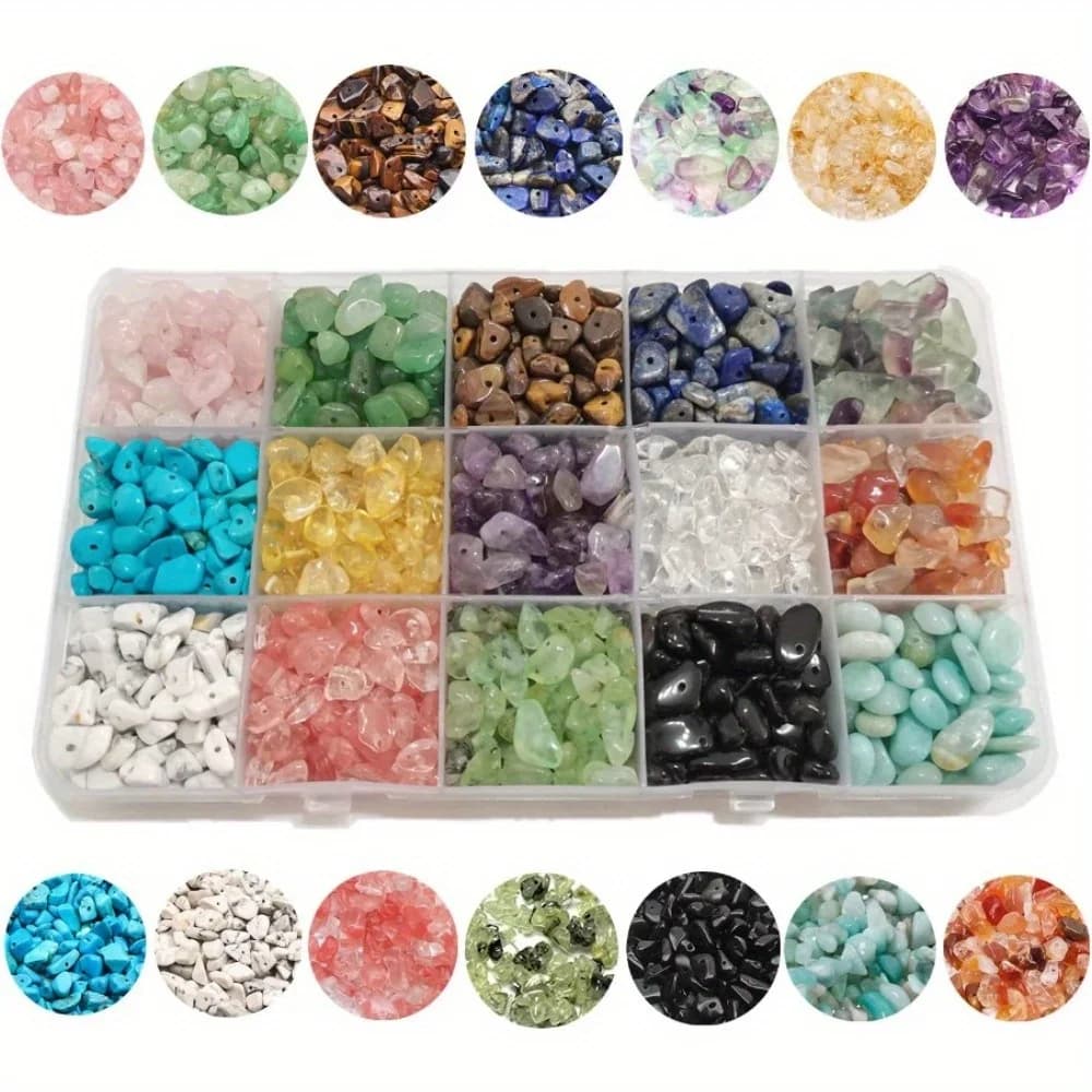 Ensemble d'artisanat pour la fabrication de bijoux, bracelets et colliers, 450 pierres précieuses na
