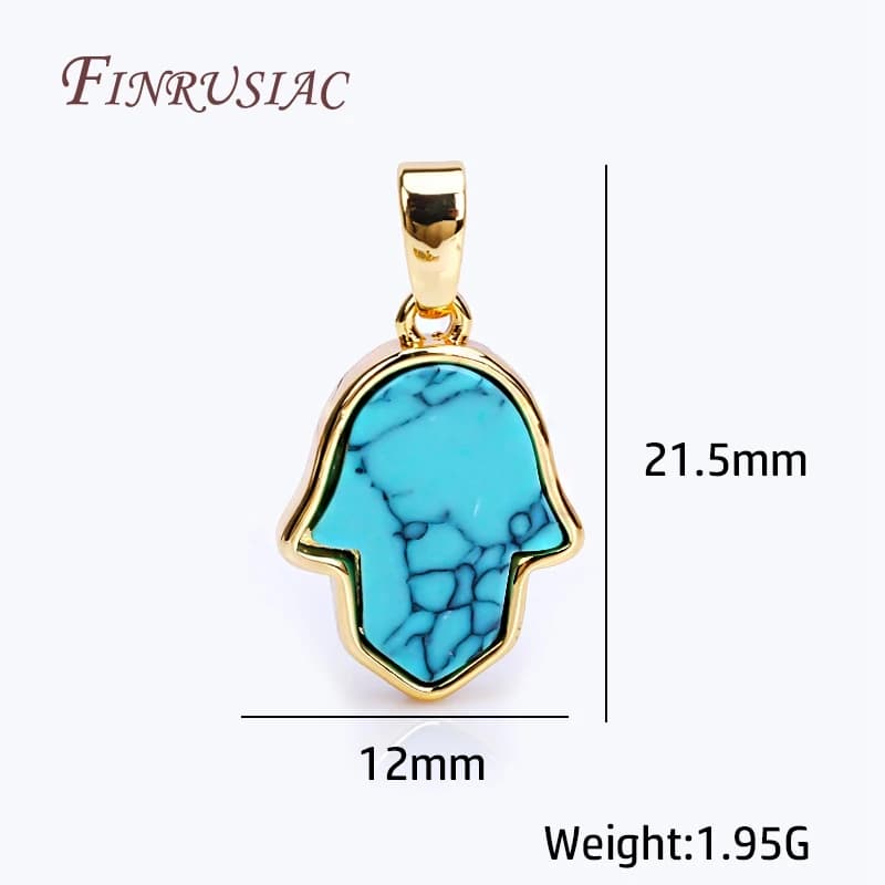 Pendentifs Hamsa en or véritable plaqué or 18K, accessoires de fabrication de bijoux, porte-bonheur