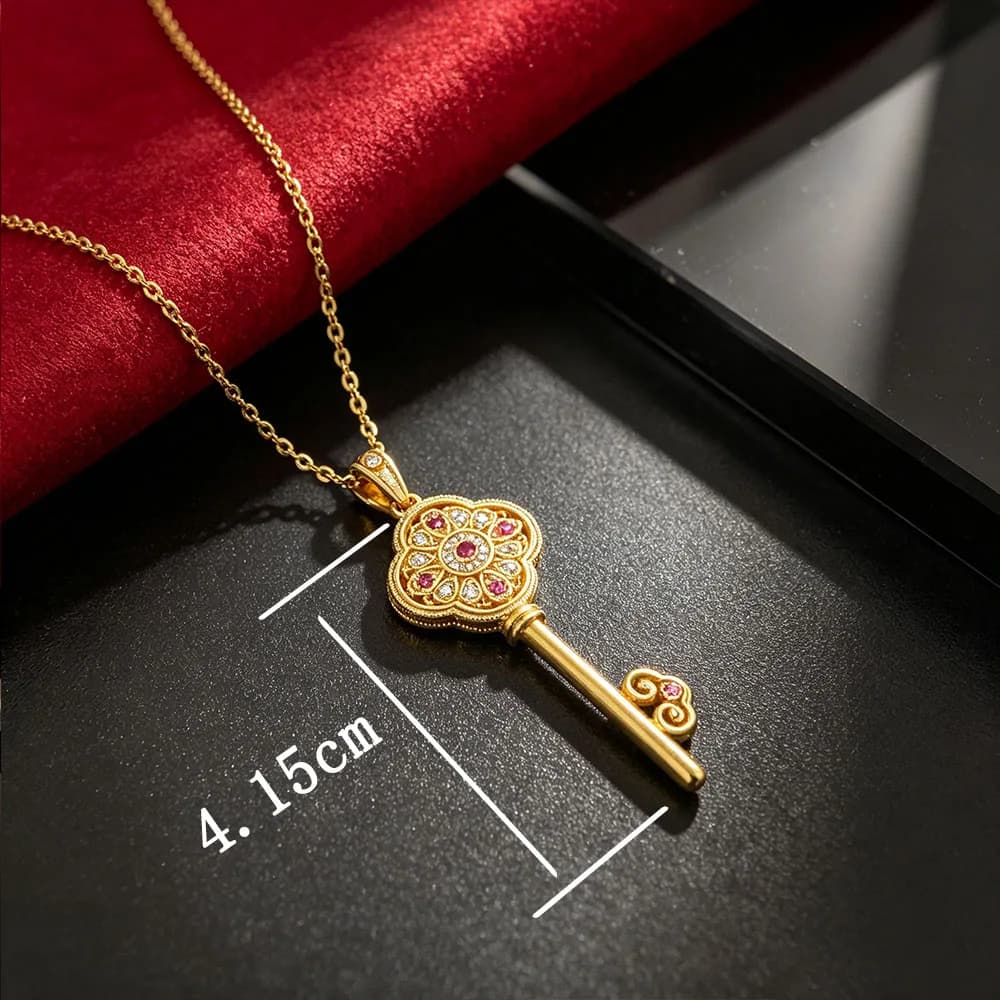 Collier classique en or 18 carats avec fleur et diamants, tendance mode, luxe léger, collier cadeau