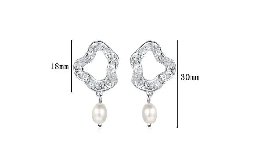 Amaiyllis-Boucles d'oreilles en perles baroques de Bergame irrégulières pour dames, argent regardé S