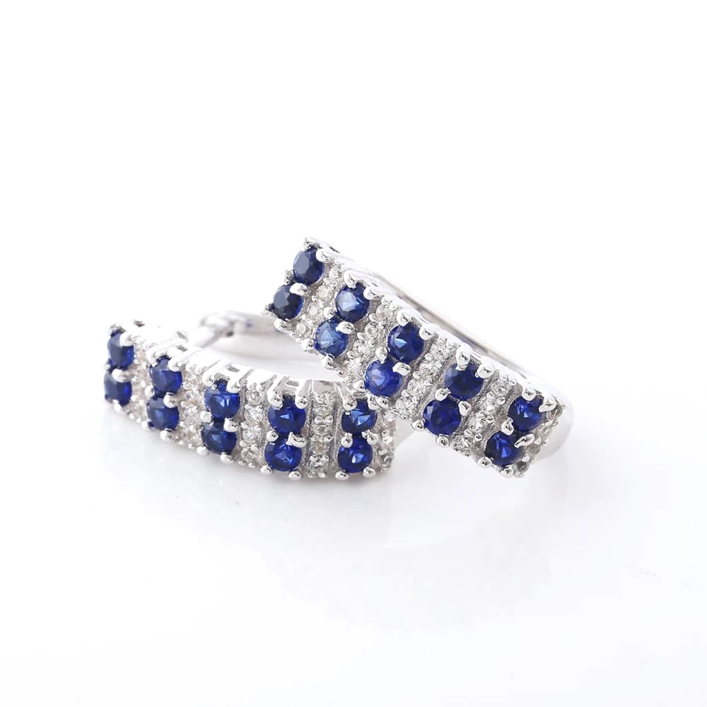 CHARMING – ensemble de bijoux en saphir bleu 2025, pierres précieuses cultivées en laboratoire, en a