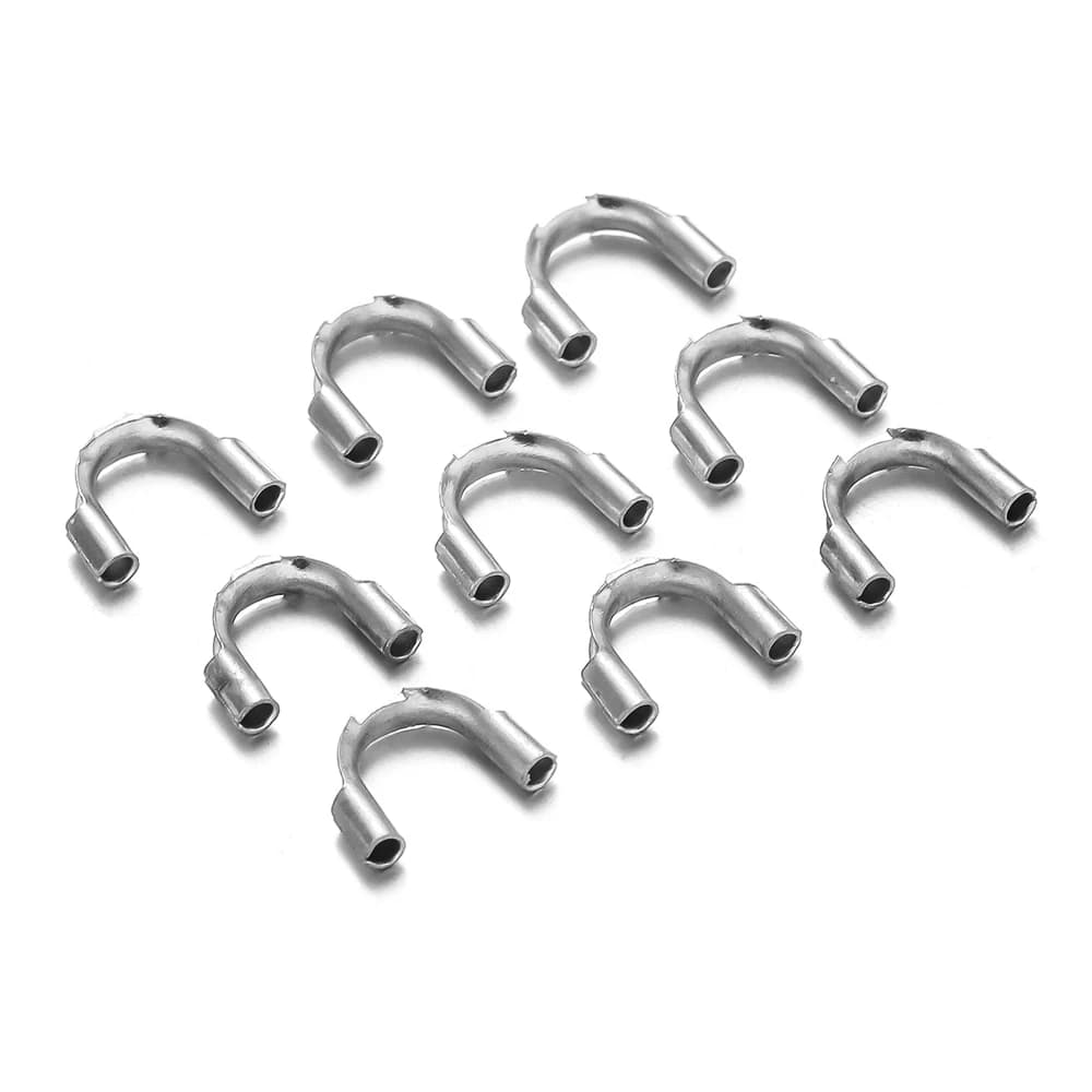Protecteurs de fil doré en acier inoxydable, 50 pièces, boucles de protection de gardien, fermoirs e