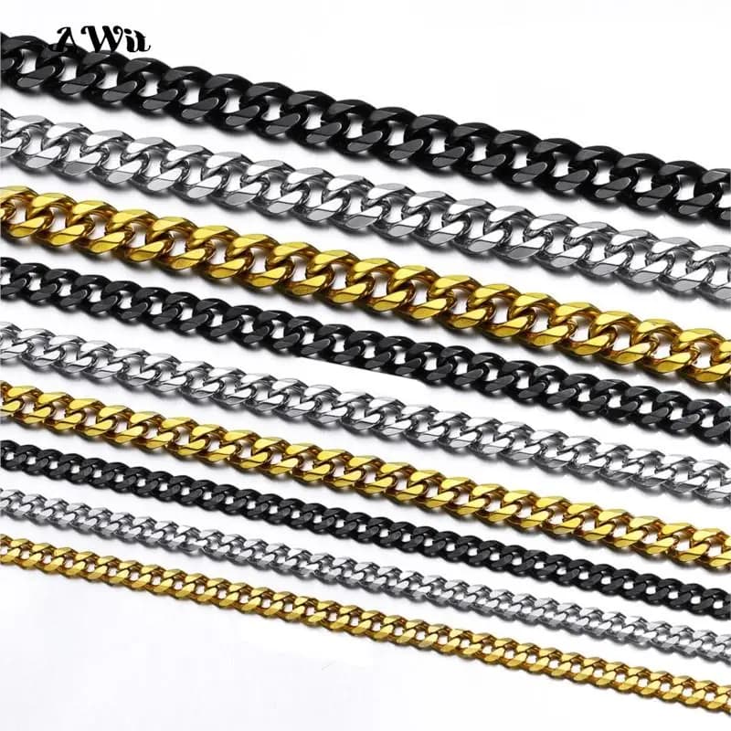 Collier ras du cou en acier inoxydable pour hommes et femmes, gourmette cubaine, lien JOGold, docume