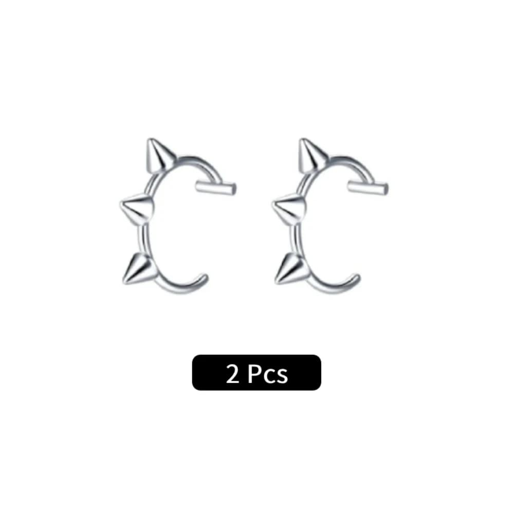 Lot de 2/6 faux piercings en acier inoxydable : anneaux de lèvre, labrets, boucles d'oreilles, faux