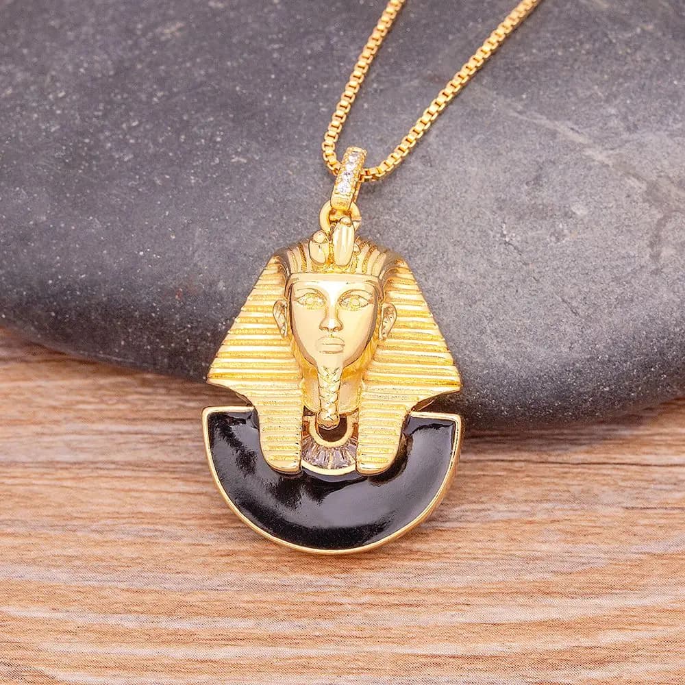 Nidin – collier pyramide de cristal Vintage pour hommes et femmes, pendentif de couleur or, pendenti