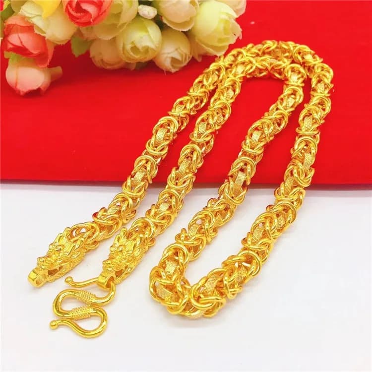 Collier en or véritable 9999, collier pour homme en or 24 carats, chaîne torsadée, corde torsadée, n