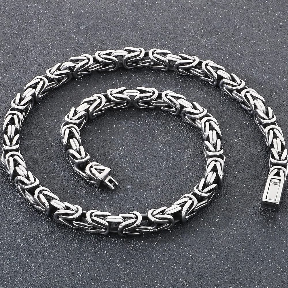Collier chaîne de 60/63CM de longueur pour homme, chaînes à maillons en acier inoxydable solides de