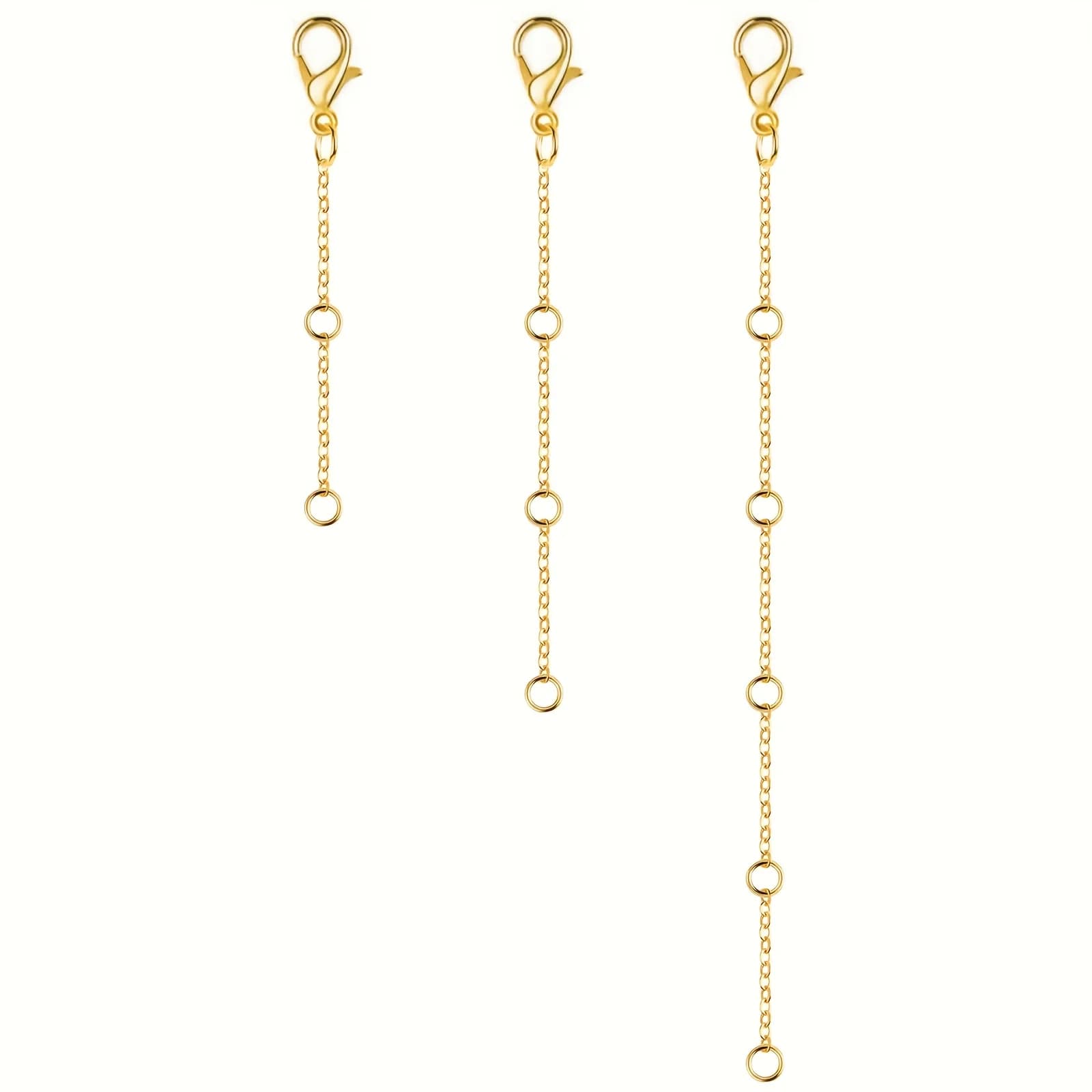 Chaîne d'extension de collier dorée/argentée, 3/6 pièces, adaptée à la fabrication de bijoux.