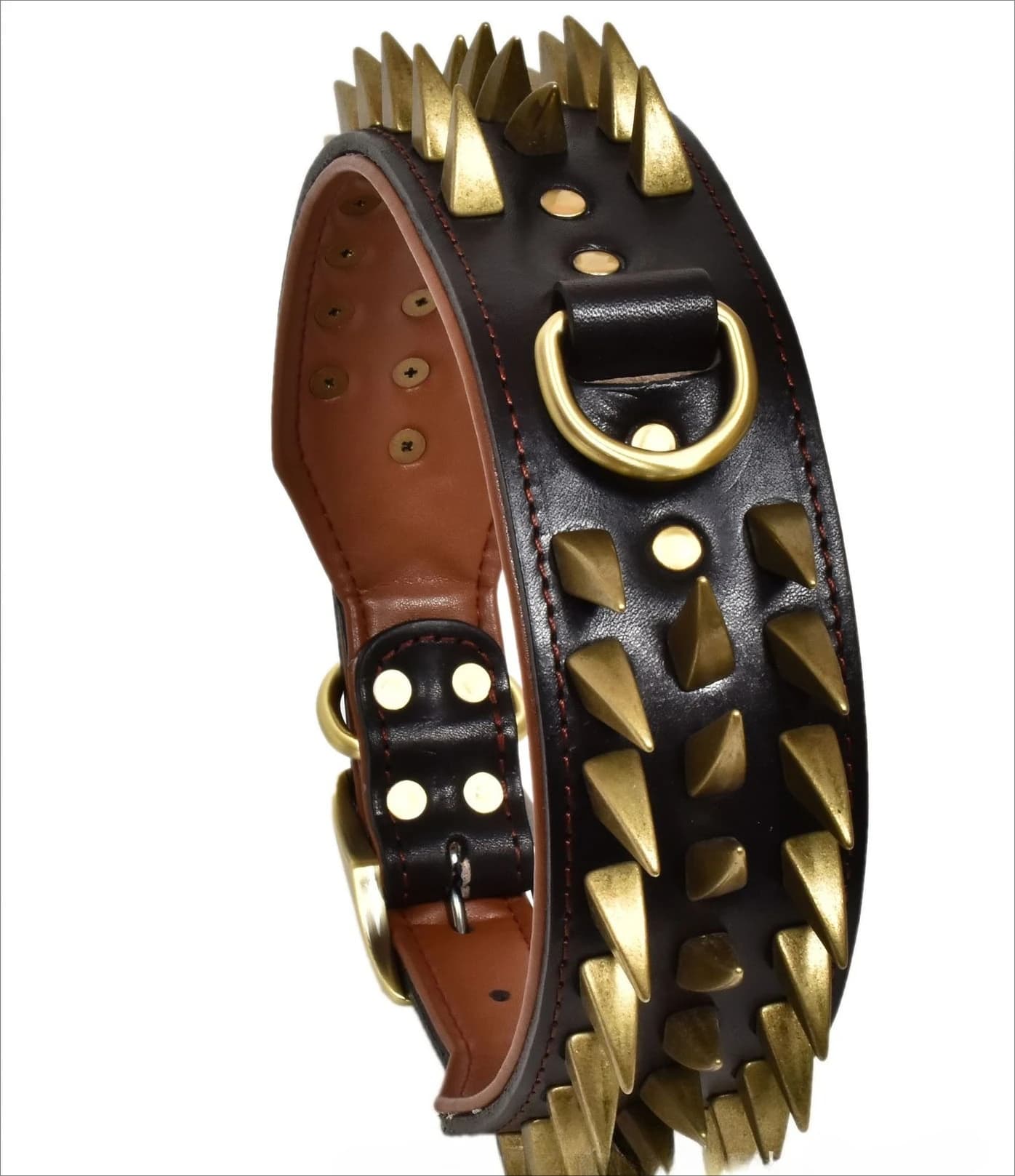 Collier de chien en cuir de luxe, collier vintage en cuir de vache véritable pour animaux de compagn