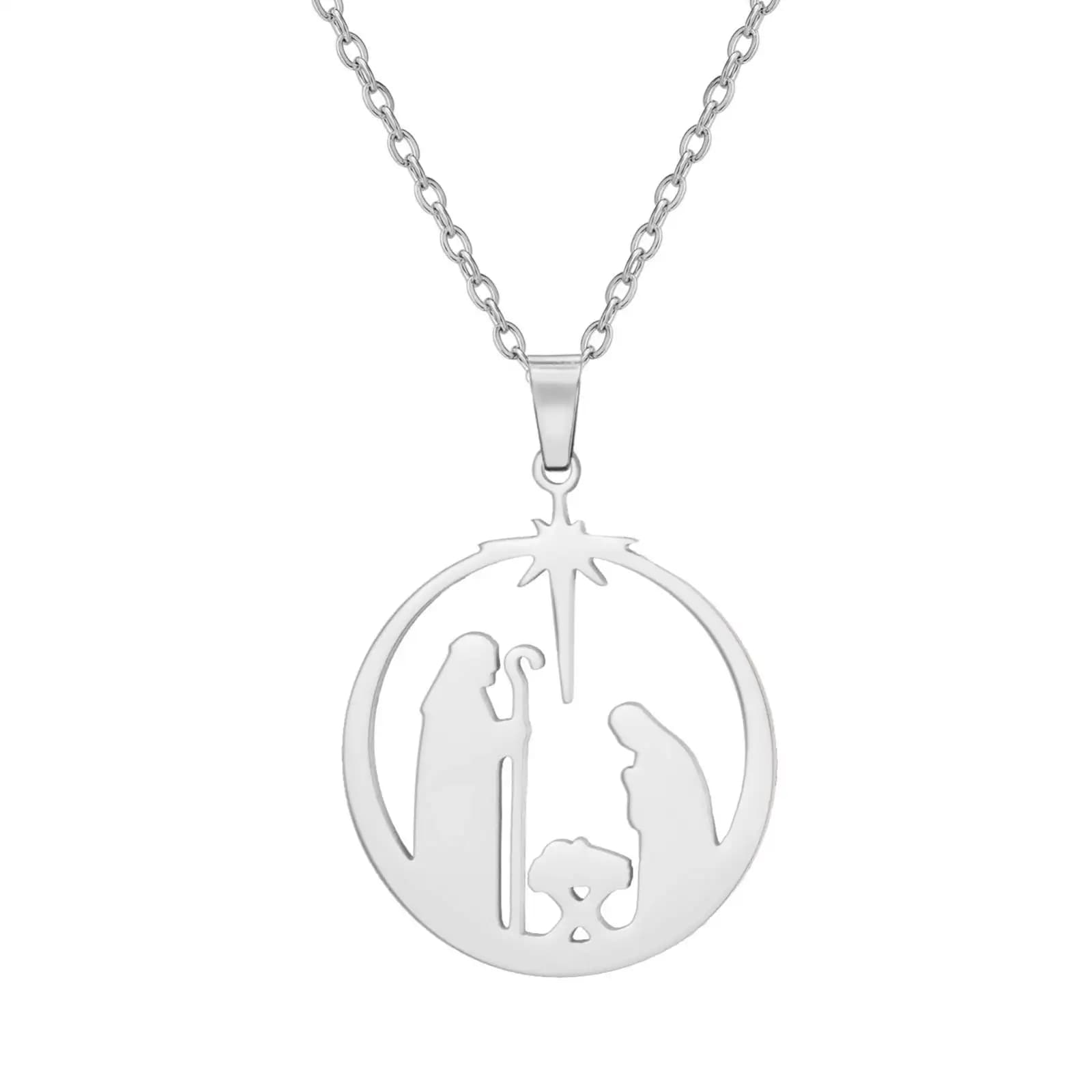 Collier pendentif de prière chrétienne Jésus-Christ pour femmes et hommes, amulette d'anniversaire,