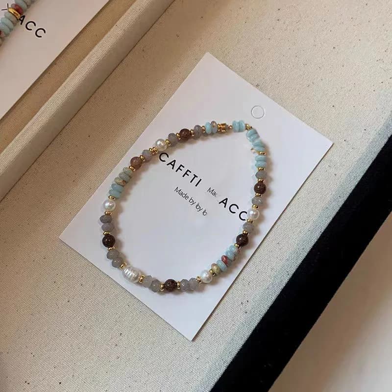 Nouveau bracelet en perles de pierre naturelle pour femmes, collier élégant fait à la main, chaîne d