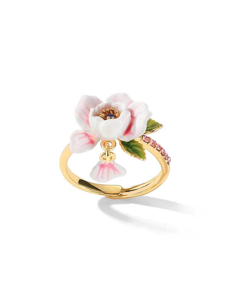 Bague Fleur de Rose JUICY GRAPE pour Femme, Style Français Exquis, Réglable, Design Unique, Fleur Ro
