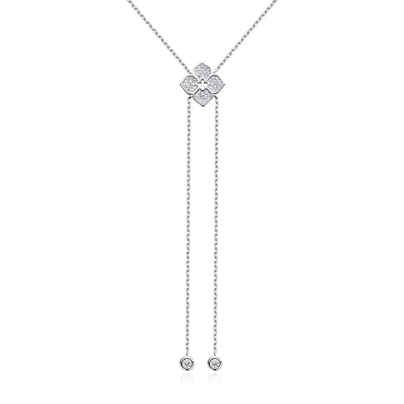 Smyoue – colliers complets en Moissanite, fleurs scintillantes, longue chaîne, cadeau de mariage pou