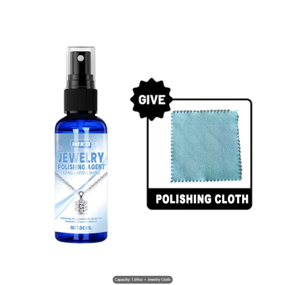 Agent de polissage pour bijoux en spray avec chiffon en microfibre, polissage rapide pour l'or, l'ar
