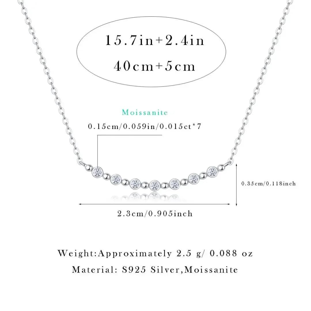 Collier en Moissanite avec Pendentif Molletonné pour Femme, Argent Sterling 925, Diamant de Laborato