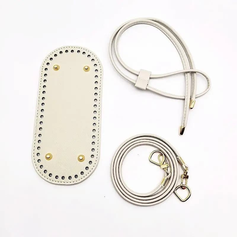 Kit d'accessoires DIY pour sac à main au crochet : base de sac en cuir PU, bandoulière et chaîne pou
