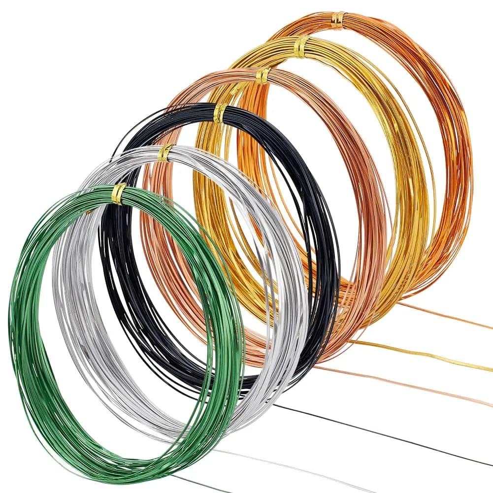 Kit de fil métallique multicolore pour la fabrication de bijoux, 5 pièces, pour la création de brace