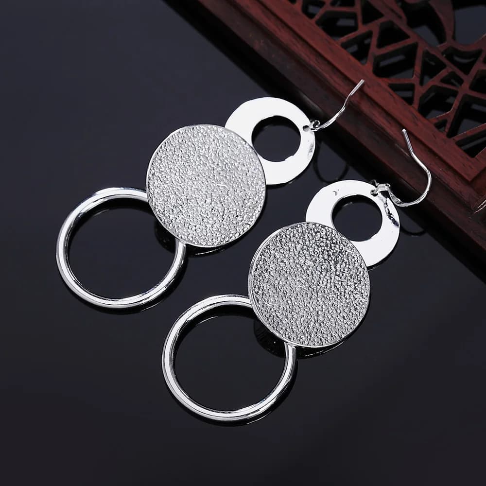 JewelryTop store 925 boucles d'oreilles longues en argent Sterling pour femmes bijoux de mode cadeau