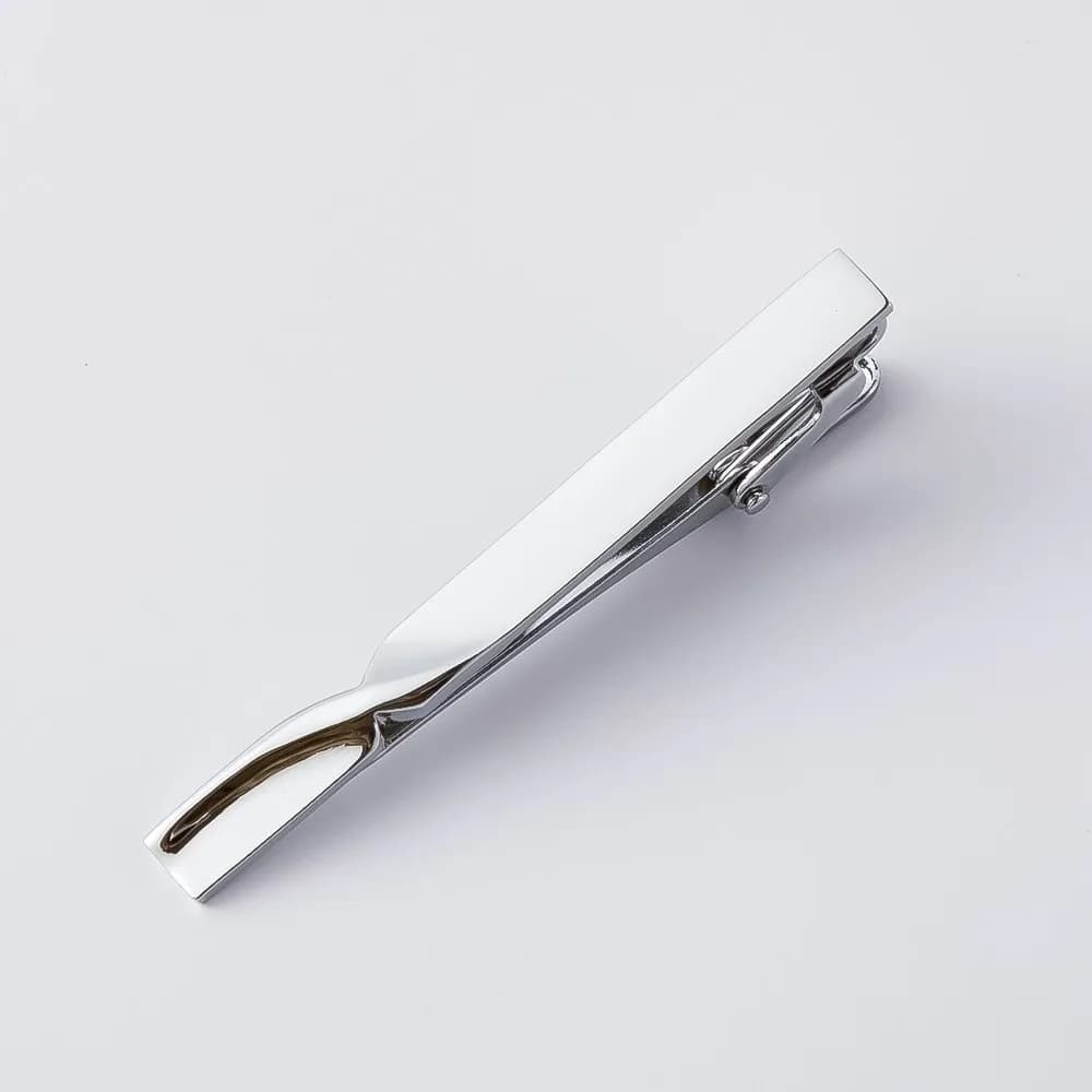 Pince à cravate élégante et classique pour homme, en métal, portable, légère, pour cérémonie de mari