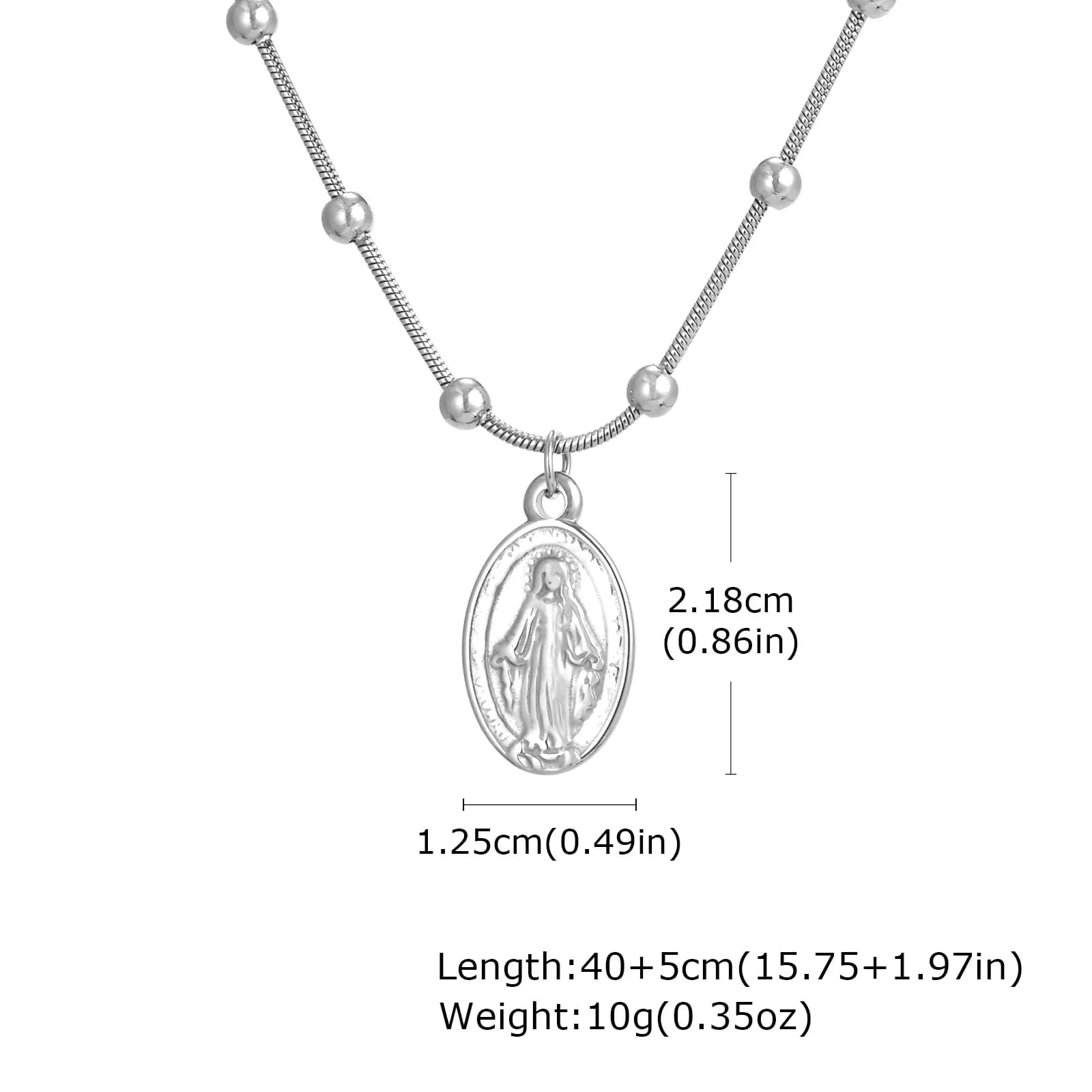 Collier vierge marie pour femmes, pendentif mère de dieu marie en acier inoxydable, médaillon De La