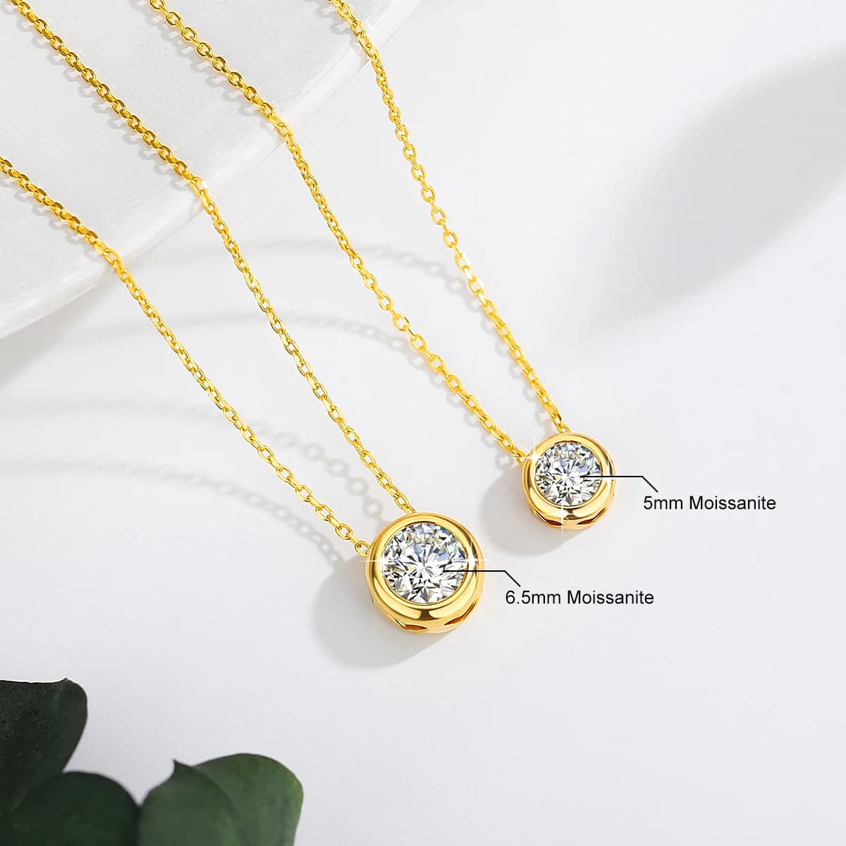 Collier en or 100% véritable 18 carats avec Moisanite 0,5 ct D couleur VVS1 certifié dubaï AU750, bi