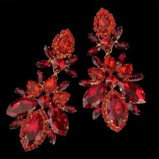 Parure de collier rouge CUIER avec boucles d'oreilles imposantes, accessoires de bijoux polyvalents