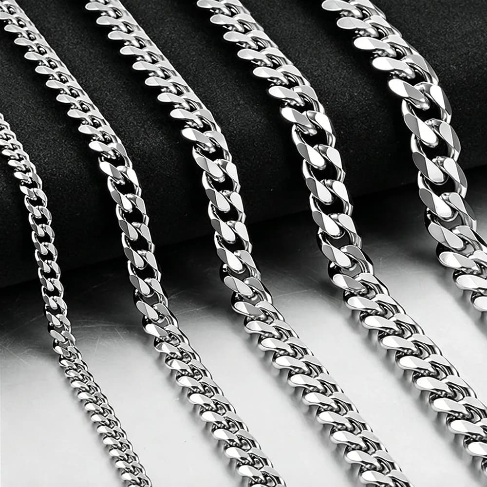 Hip Hop chaîne cubaine collier Rock acier inoxydable chaîne de base hommes collier Simple collier po