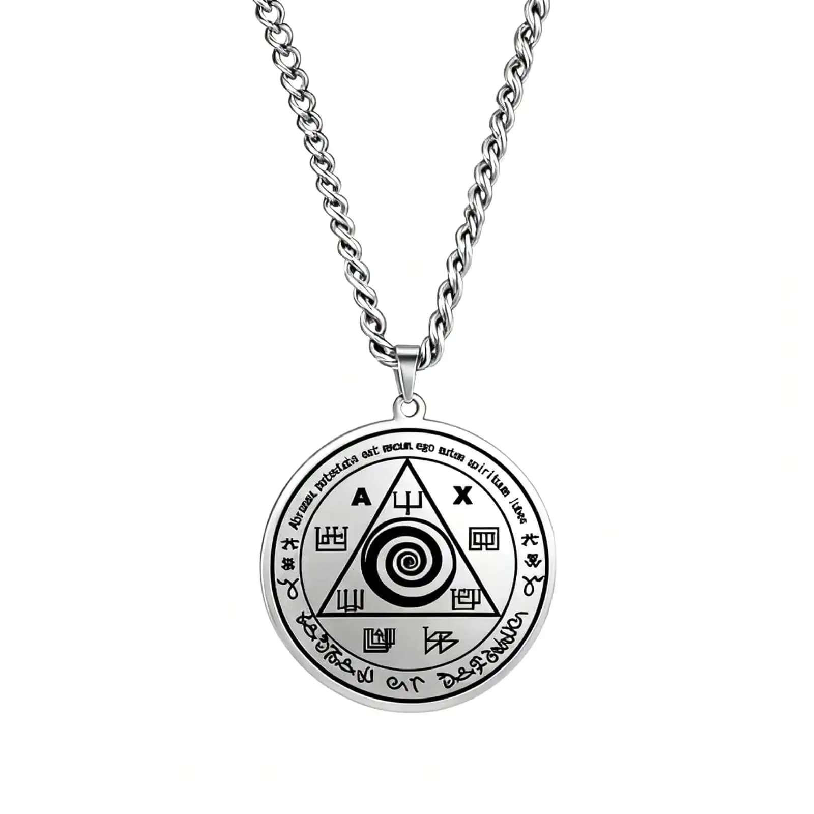Collier pendentif talisman d'Abraxas, gnosticisme, pour femmes et hommes, amulette, bijoux en acier