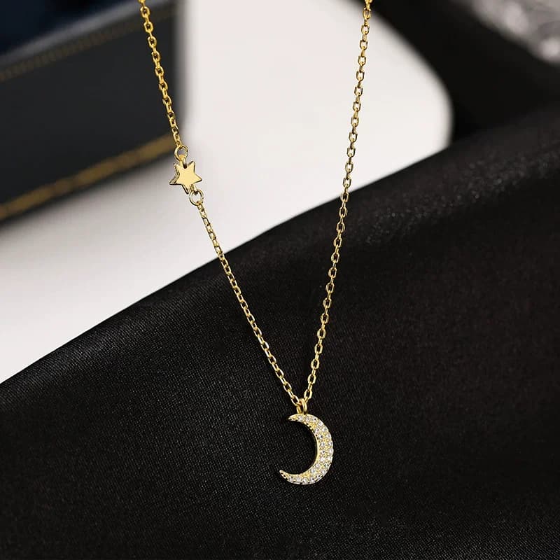 Colliers plaqués or 14 carats pour femmes, collier ras du cou en argent avec diamants délicats en fo