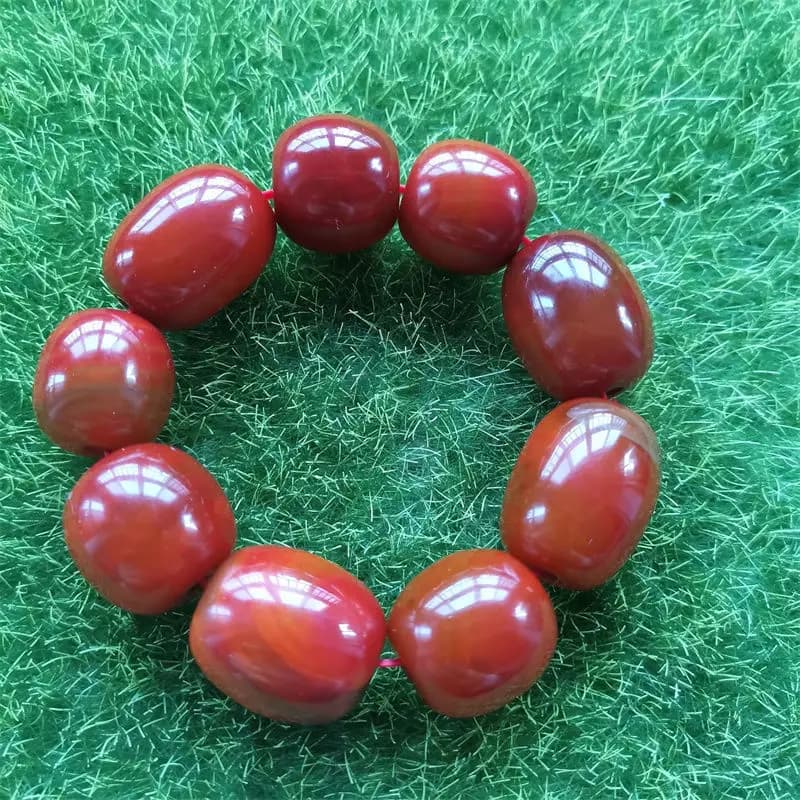 Bracelets de perles en Agate rouge, états de guerre authentiques, bijoux Joker simples pour hommes