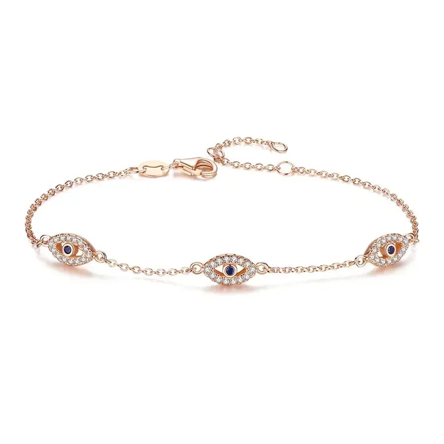KDecisions-Bracelet Mauvais Œil pour Femme, Argent Sterling 925, Luxe, Coupe Brillante, Cubique, Zco