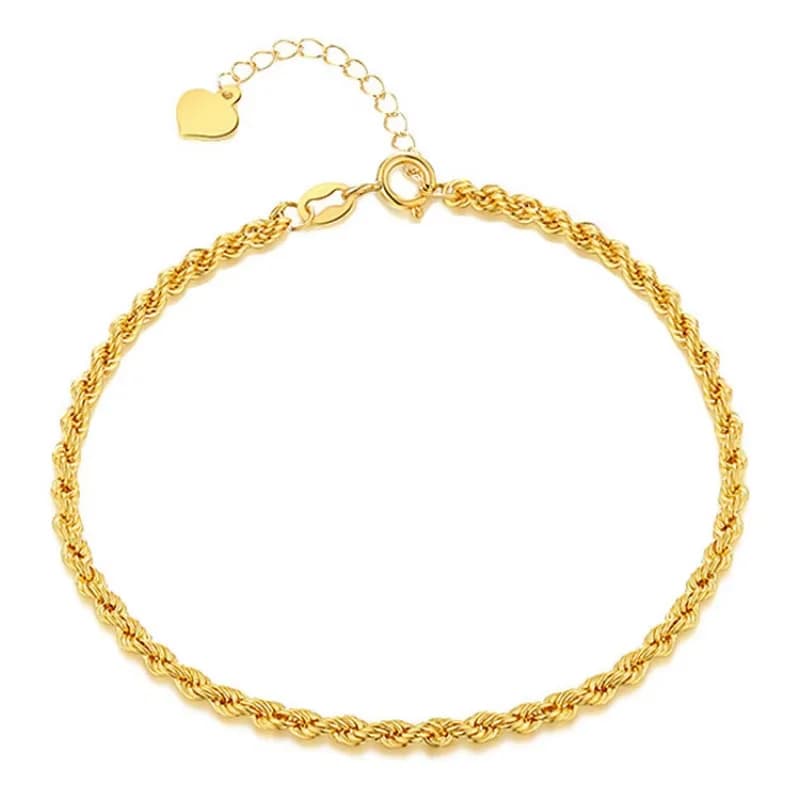 Bracelet torsadé AU750 en or véritable 18 carats, authentique, cadeau délicat et exquis, cadeau clas