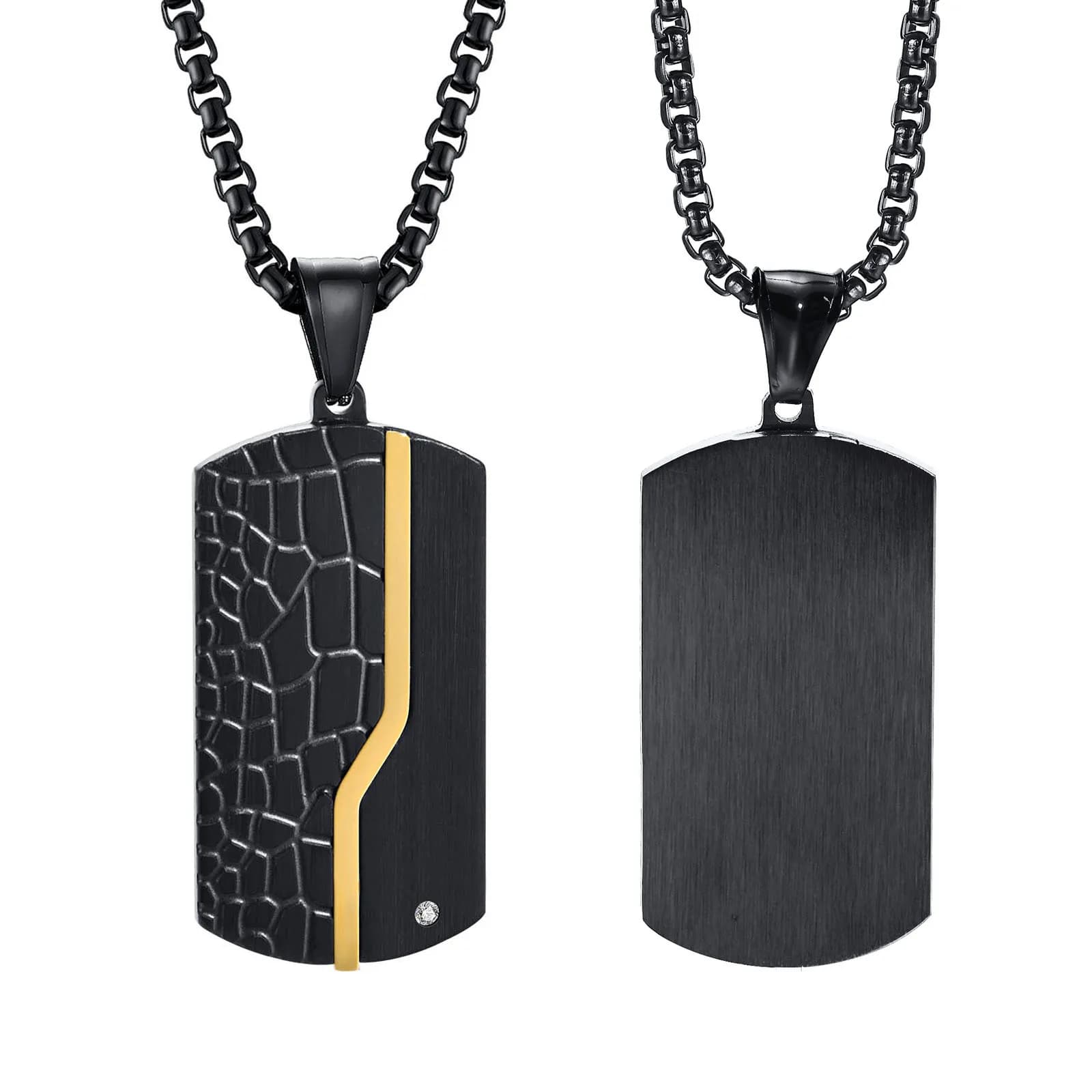 Pendentif collier en acier inoxydable pour homme, bijoux, étiquette de chien pour mariage, fête d'an