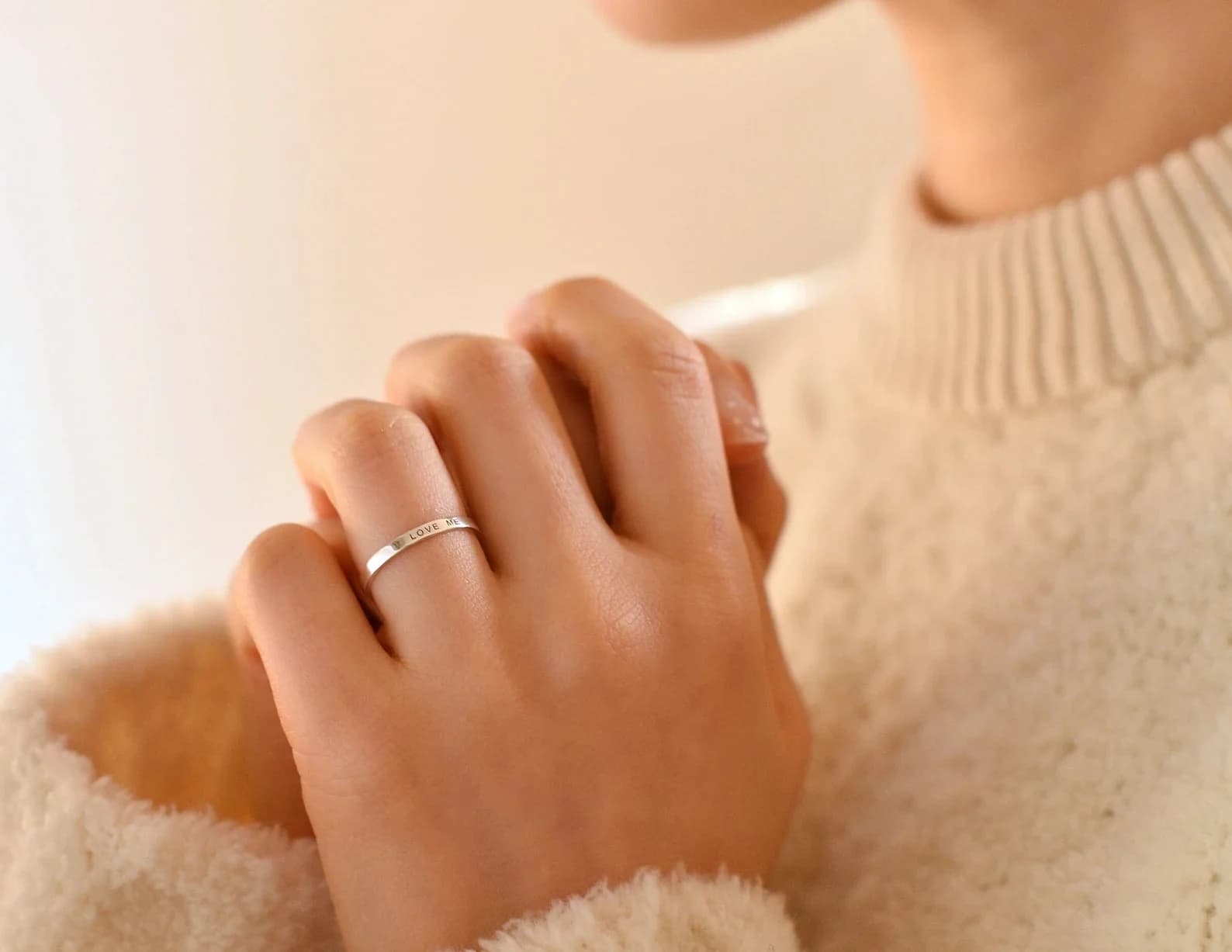Bague avec nom gravé personnalisé pour femmes, bague de mariage en or et argent, votre nom gravé, dé