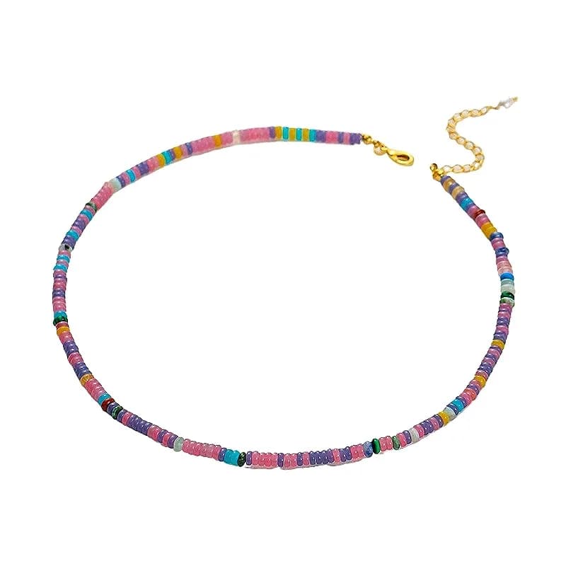 Nouveau Collier Frisbee en Pierre, Design Empilable Unique, Haute Qualité, Polyvalent, Style Resort,