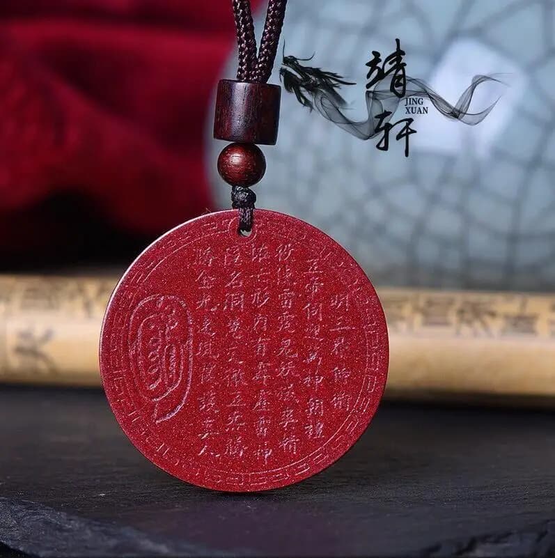 Pendentif de sort de lumière dorée, sculpture de cinabre véritable naturel à haut contenu, bijoux ta