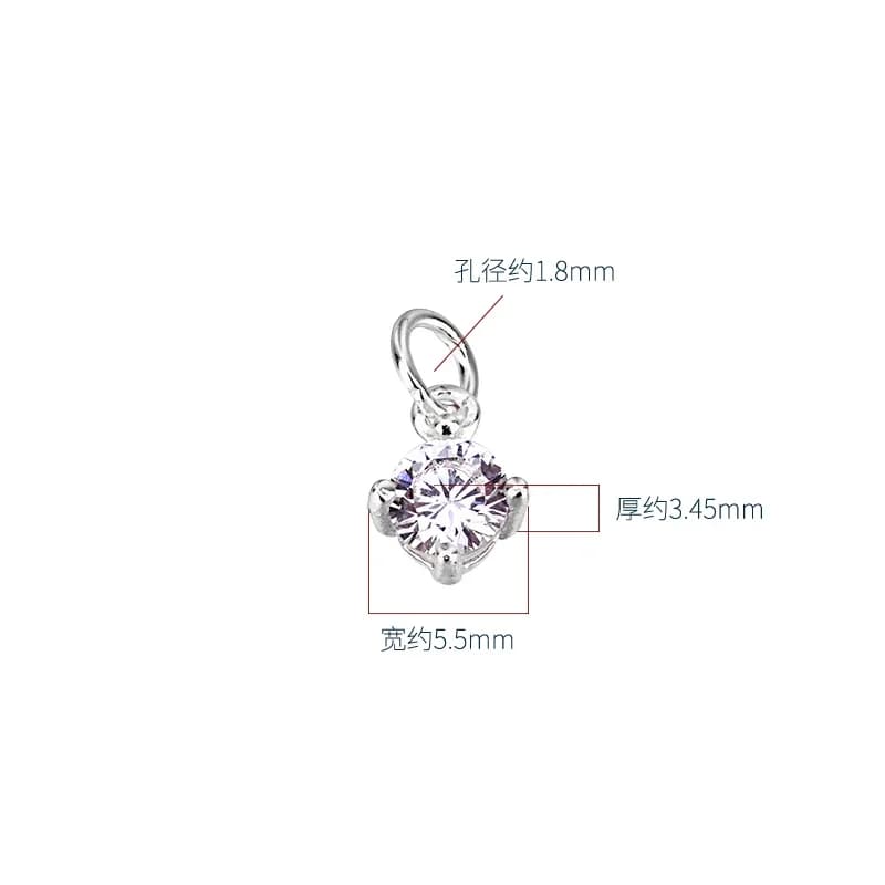 Accessoires en argent Sterling S925, petit pendentif en diamant, fait à la main, matériel perlé, bag