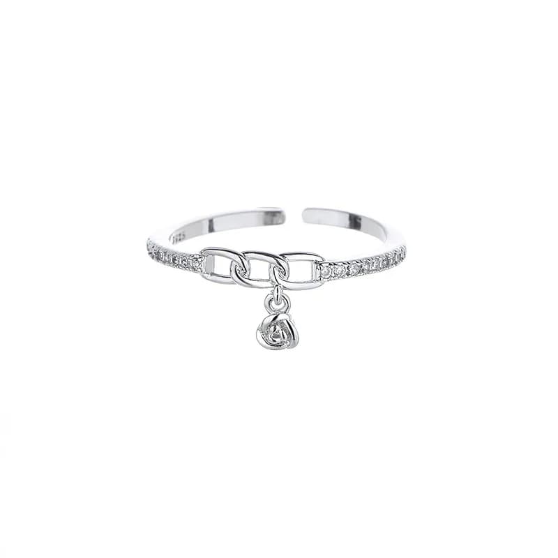JORose Flowers Pendentif Rings for Women, Personality Zwords, Opening Ring, Romance Jewelry, New Fas